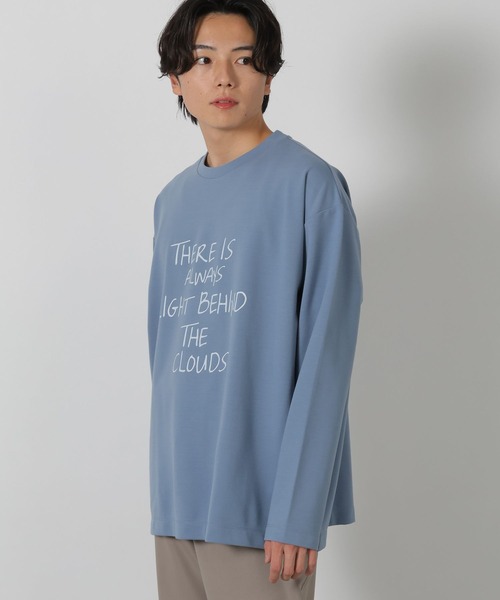 LAKOLE(ラコレ)の「ポンチプリントロゴT / 283524(Tシャツ/カットソー・メンズ・ブルー/ホワイト/サンドグレー/チャコール・MEDIUM/LARGE)」の1枚目の写真