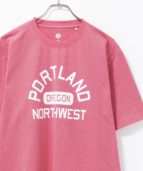 Mac-House（マックハウス）の「T-GRAPHICS カレッジロゴ半袖Ｔシャツ（Tシャツ/カットソー・メンズ・ネイビー/ホワイト/レッド/グリーン/ダークグリーン・S/M/L/XL）」の5枚目の写真