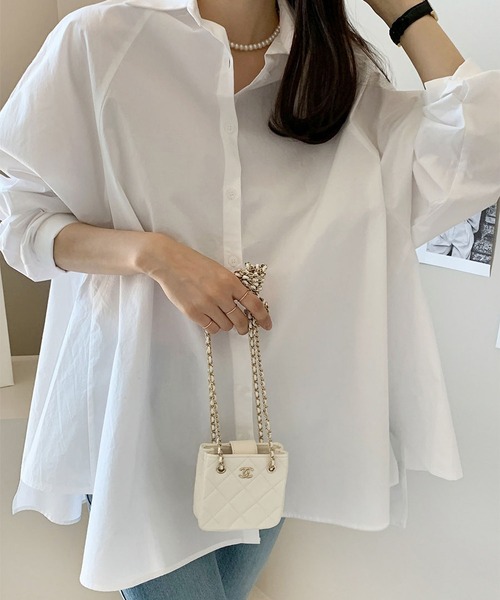 BLANC FICELLE(ブランフィセル)の「オーバーサイズ シャツ(シャツ/ブラウス・レディース・サックスブルー/ホワイト・S/M/L)」の15枚目の写真