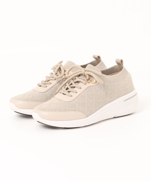 UnReef(アンリーフ)の「レースアップニットスニーカー(スニーカー・レディース・ブラック/ベージュ・22.5cm/23.5cm/24.5cm/23.0cm/24.0cm)」の2枚目の写真