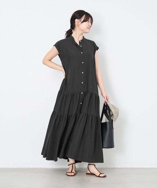 MICA&DEAL（マイカ＆ディール）の「バンドカラーティアードワンピース（ワンピース・レディース・ベージュ/ブラック・FREE）」の13枚目の写真