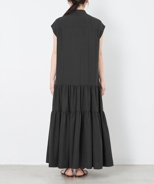 MICA&DEAL（マイカ＆ディール）の「バンドカラーティアードワンピース（ワンピース・レディース・ベージュ/ブラック・FREE）」の18枚目の写真