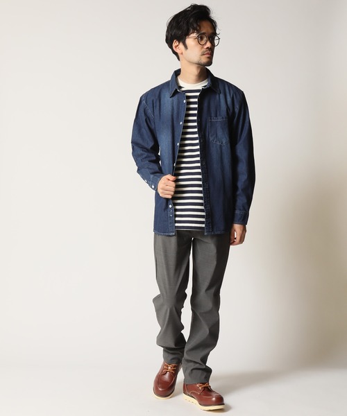 ARCADE（アーケード）の「レギュラーカラー ウォッシュ加工長袖 デニムシャツ BARCEDOS（シャツ/ブラウス・メンズ・サックスブルー/ブルー/ネイビー・LL/L/M）」の18枚目の写真