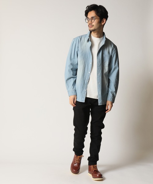 ARCADE（アーケード）の「レギュラーカラー ウォッシュ加工長袖 デニムシャツ BARCEDOS（シャツ/ブラウス・メンズ・サックスブルー/ブルー/ネイビー・LL/L/M）」の12枚目の写真