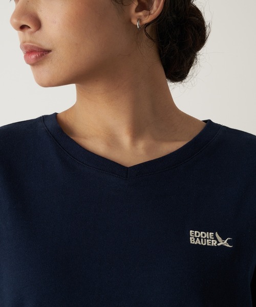 Eddie Bauer(エディーバウアー)の「Vネック 半袖 Tシャツ ワンピース(ワンピース・レディース・チャコールグレー/セージグリーン/ネイビー・S/M/L/XL)」の9枚目の写真