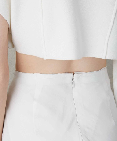 LA PEAU DE GEM（ラポドゥジェム）の「【LA PEAU DE GEM】cupra effortless skirt/キュプラエフォートレススカート（スカート・レディース・ホワイト/バーガンディー/ブラック・1/2）」の10枚目の写真