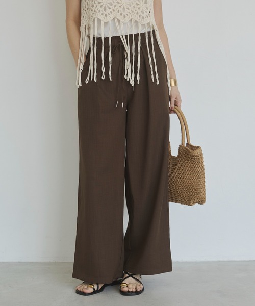 ANGIE（アンジー）の「【セットアップ対応】ワイド イージーパンツ（その他パンツ・レディース・ブラック/ホワイト系その他/ブラウン・FREE）」の15枚目の写真