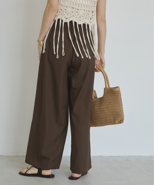 ANGIE（アンジー）の「【セットアップ対応】ワイド イージーパンツ（その他パンツ・レディース・ブラック/ホワイト系その他/ブラウン・FREE）」の12枚目の写真