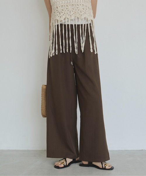 ANGIE（アンジー）の「【セットアップ対応】ワイド イージーパンツ（その他パンツ・レディース・ブラック/ホワイト系その他/ブラウン・FREE）」の9枚目の写真