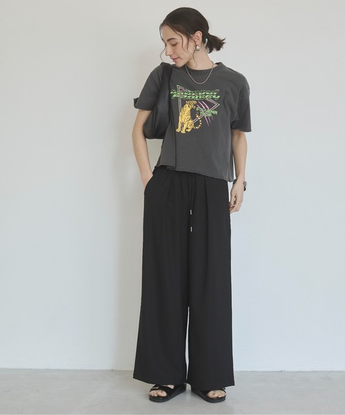 ANGIE（アンジー）の「【セットアップ対応】ワイド イージーパンツ（その他パンツ・レディース・ブラック/ホワイト系その他/ブラウン・FREE）」の7枚目の写真