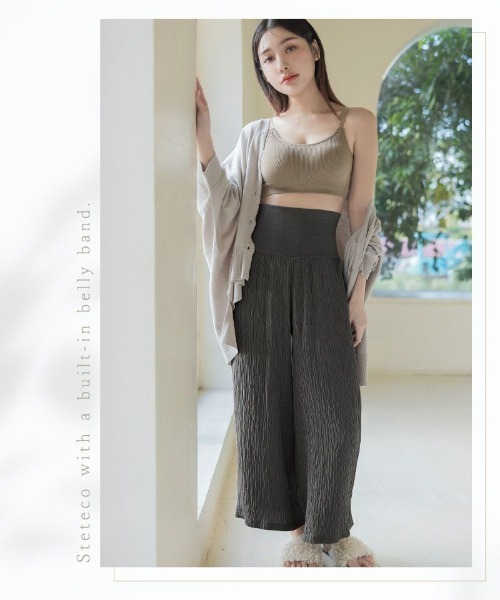 tu-hacci（ツーハッチ）の「大人の上品ステテコパンツ「腹巻付き」冷え対策（その他ルームウェア・レディース・カーキブラウン/チャコール/ブラック/グレー系その他/ブラウン系その他/ブラック系その他・MEDIUM/LARGE）」の13枚目の写真