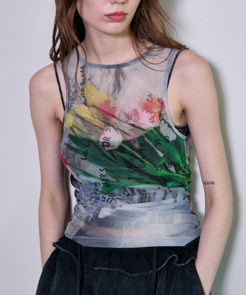MAISON SPECIAL（メゾンスペシャル）の「Tulip Gather Mesh Tank