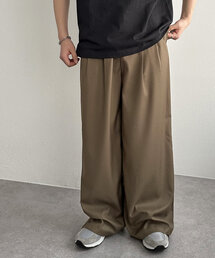 【ユニセックス】アジャストベルト付きタックワイドパンツ
