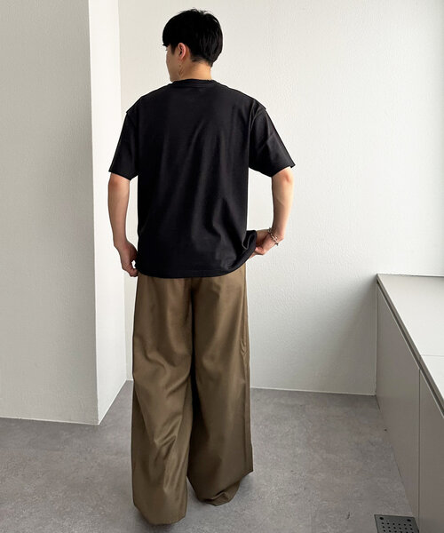 DISCOAT（ディスコート）の「【ユニセックス】アジャストベルト付きタックワイドパンツ（その他パンツ・レディース・モカ/ブラック・MEDIUM/LARGE）」の21枚目の写真
