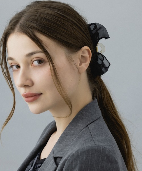 LA MUe（ラミュー）の「【LA MUE】シフォンリボンバンスクリップ（バレッタ/ヘアクリップ・レディース・ブラック/モカ/ホワイト/ピンク・FREE）」の20枚目の写真