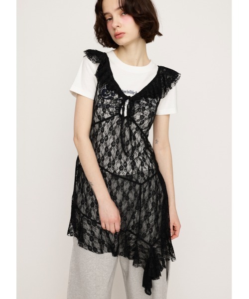 HEM DESIGN LACE FRILL L/TOPS ヘム デザイン レース フリル