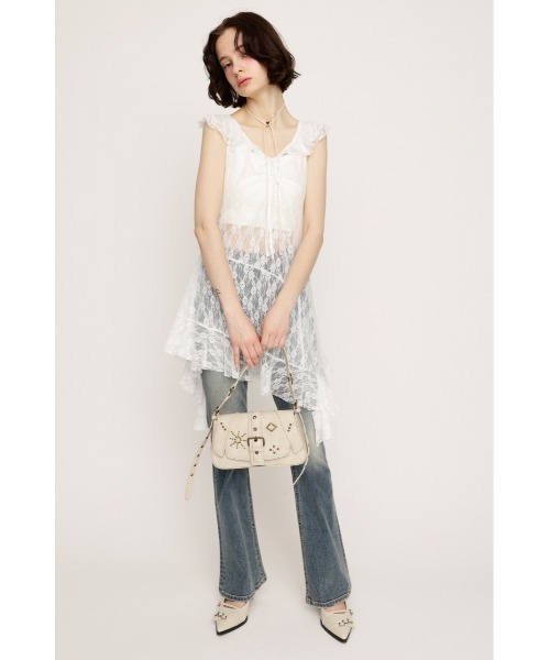 【スライ】HEM DESIGN LACE FRILL L／トップス スライ SLY HEM DESIGN LACE FRILL L／トップス （BRN