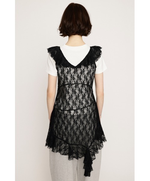 hem frill lace tops レディース HEM DESIGN LACE FRILL L/TOPS ヘム デザイン レース フリル