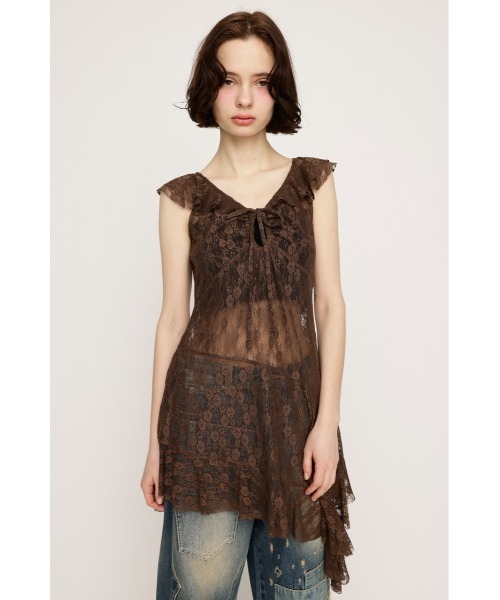 hem frill lace tops レディース HEM DESIGN LACE FRILL L/TOPS ヘム デザイン レース フリル