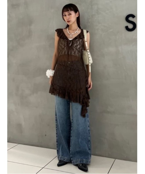 HEM DESIGN LACE FRILL L/TOPS ヘム デザイン レース フリル