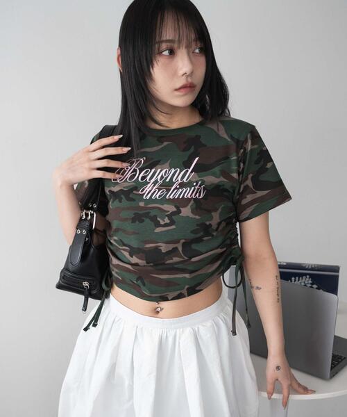 WEGO(ウィゴー)の「WEGO/ロゴサイドドロストちびT(Tシャツ/カットソー・レディース・その他1/ホワイト・FREE)」の2枚目の写真