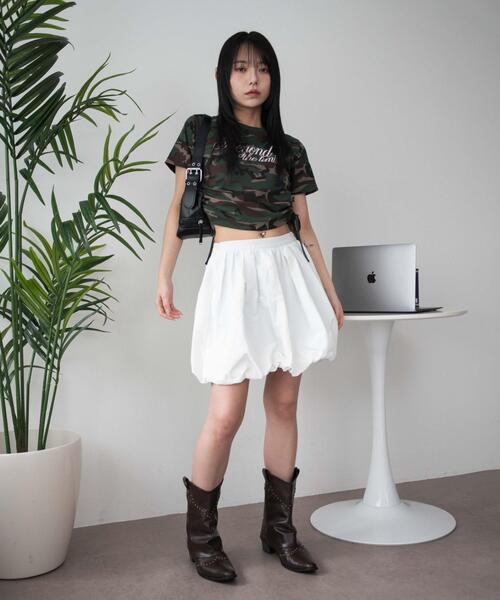WEGO(ウィゴー)の「WEGO/ロゴサイドドロストちびT(Tシャツ/カットソー・レディース・その他1/ホワイト・FREE)」の4枚目の写真
