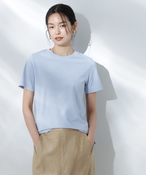 NANO universe(ナノユニバース)の「Anti Soaked(R) 汗染み防止カラフルクルーTシャツ(Tシャツ/カットソー・レディース・ライトイエロー/ライトピンク/サーモンピンク/ブルー/サックスブルー・FREE)」の3枚目の写真