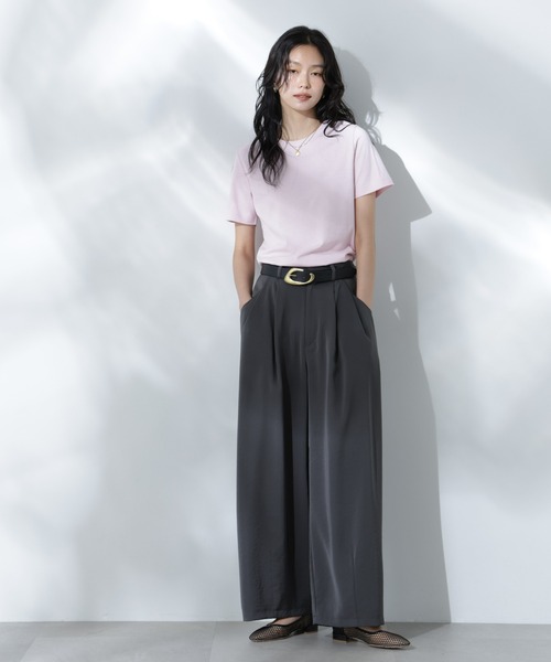 NANO universe(ナノユニバース)の「Anti Soaked(R) 汗染み防止カラフルクルーTシャツ(Tシャツ/カットソー・レディース・ライトイエロー/ライトピンク/サーモンピンク/ブルー/サックスブルー・FREE)」の10枚目の写真