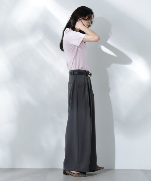 NANO universe(ナノユニバース)の「Anti Soaked(R) 汗染み防止カラフルクルーTシャツ(Tシャツ/カットソー・レディース・ライトイエロー/ライトピンク/サーモンピンク/ブルー/サックスブルー・FREE)」の12枚目の写真