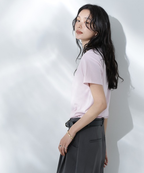 NANO universe(ナノユニバース)の「Anti Soaked(R) 汗染み防止カラフルクルーTシャツ(Tシャツ/カットソー・レディース・ライトイエロー/ライトピンク/サーモンピンク/ブルー/サックスブルー・FREE)」の7枚目の写真