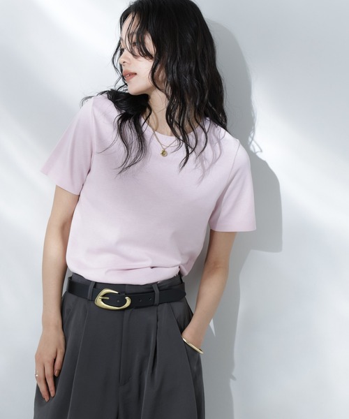 NANO universe(ナノユニバース)の「Anti Soaked(R) 汗染み防止カラフルクルーTシャツ(Tシャツ/カットソー・レディース・ライトイエロー/ライトピンク/サーモンピンク/ブルー/サックスブルー・FREE)」の8枚目の写真