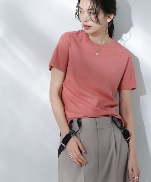 NANO universe(ナノユニバース)の「Anti Soaked(R) 汗染み防止カラフルクルーTシャツ(Tシャツ/カットソー・レディース・ライトイエロー/ライトピンク/サーモンピンク/ブルー/サックスブルー・FREE)」の21枚目の写真