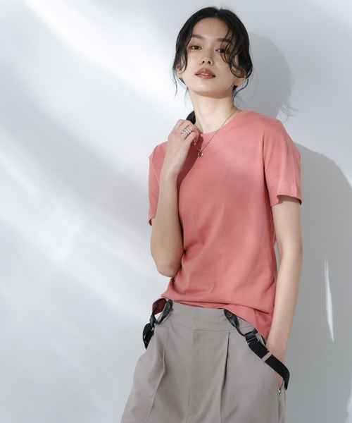 NANO universe(ナノユニバース)の「Anti Soaked(R) 汗染み防止カラフルクルーTシャツ(Tシャツ/カットソー・レディース・ライトイエロー/ライトピンク/サーモンピンク/ブルー/サックスブルー・FREE)」の22枚目の写真