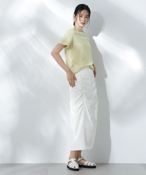 NANO universe(ナノユニバース)の「Anti Soaked(R) 汗染み防止カラフルクルーTシャツ(Tシャツ/カットソー・レディース・ライトイエロー/ライトピンク/サーモンピンク/ブルー/サックスブルー・FREE)」の19枚目の写真