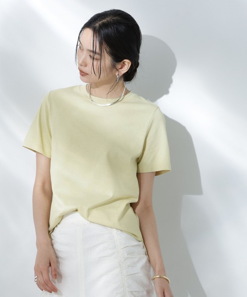 NANO universe(ナノユニバース)の「Anti Soaked(R) 汗染み防止カラフルクルーTシャツ(Tシャツ/カットソー・レディース・ライトイエロー/ライトピンク/サーモンピンク/ブルー/サックスブルー・FREE)」の15枚目の写真