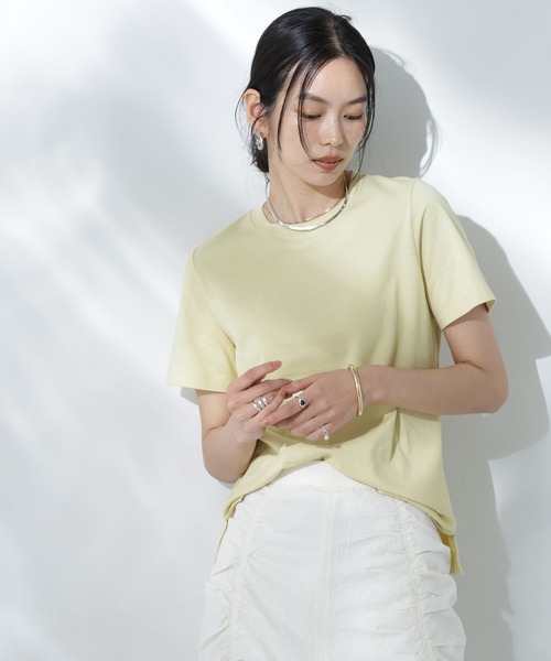 NANO universe(ナノユニバース)の「Anti Soaked(R) 汗染み防止カラフルクルーTシャツ(Tシャツ/カットソー・レディース・ライトイエロー/ライトピンク/サーモンピンク/ブルー/サックスブルー・FREE)」の16枚目の写真