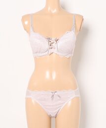 Absorle（アブソール）の「プティローズレースアップ　ブラ&ショーツセット（ブラ&ショーツ）」