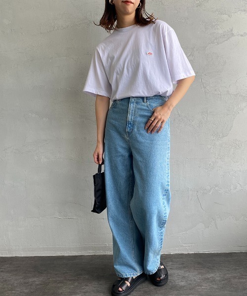 DANTON（ダントン）の「[DANTON/ダントン] ワンポイントロゴ ショートスリーブTシャツ（Tシャツ/カットソー・レディース・ホワイト/ブラック・S/M/L/XL）」の3枚目の写真
