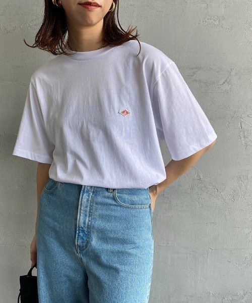 DANTON（ダントン）の「[DANTON/ダントン] ワンポイントロゴ ショートスリーブTシャツ（Tシャツ/カットソー・レディース・ホワイト/ブラック・S/M/L/XL）」の9枚目の写真