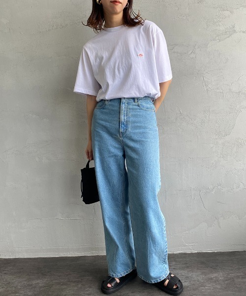 DANTON（ダントン）の「[DANTON/ダントン] ワンポイントロゴ ショートスリーブTシャツ（Tシャツ/カットソー・レディース・ホワイト/ブラック・S/M/L/XL）」の11枚目の写真