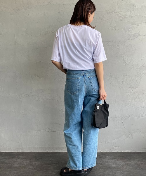 DANTON（ダントン）の「[DANTON/ダントン] ワンポイントロゴ ショートスリーブTシャツ（Tシャツ/カットソー・レディース・ホワイト/ブラック・S/M/L/XL）」の12枚目の写真