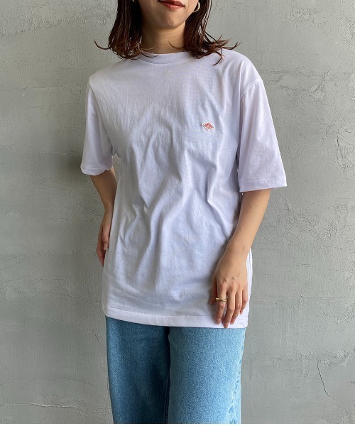 DANTON（ダントン）の「[DANTON/ダントン] ワンポイントロゴ ショートスリーブTシャツ（Tシャツ/カットソー・レディース・ホワイト/ブラック・S/M/L/XL）」の13枚目の写真