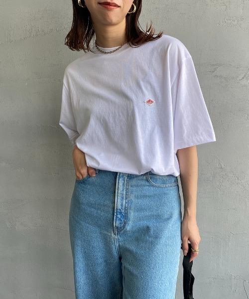 DANTON（ダントン）の「[DANTON/ダントン] ワンポイントロゴ ショートスリーブTシャツ（Tシャツ/カットソー・レディース・ホワイト/ブラック・S/M/L/XL）」の16枚目の写真