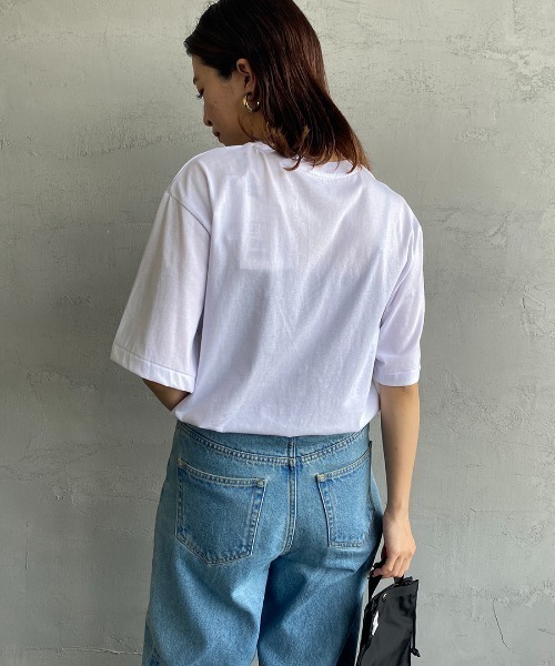 DANTON（ダントン）の「[DANTON/ダントン] ワンポイントロゴ ショートスリーブTシャツ（Tシャツ/カットソー・レディース・ホワイト/ブラック・S/M/L/XL）」の17枚目の写真