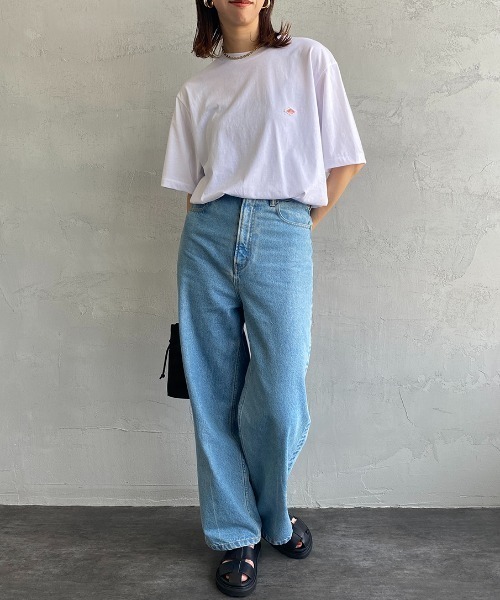 DANTON（ダントン）の「[DANTON/ダントン] ワンポイントロゴ ショートスリーブTシャツ（Tシャツ/カットソー・レディース・ホワイト/ブラック・S/M/L/XL）」の18枚目の写真