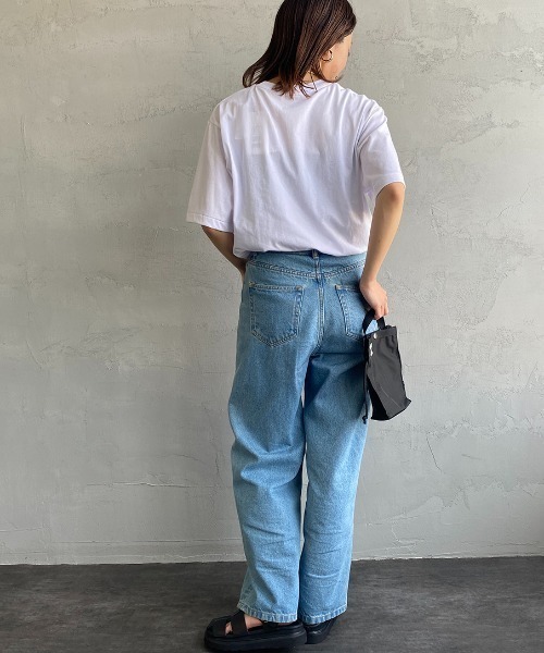 DANTON（ダントン）の「[DANTON/ダントン] ワンポイントロゴ ショートスリーブTシャツ（Tシャツ/カットソー・レディース・ホワイト/ブラック・S/M/L/XL）」の19枚目の写真