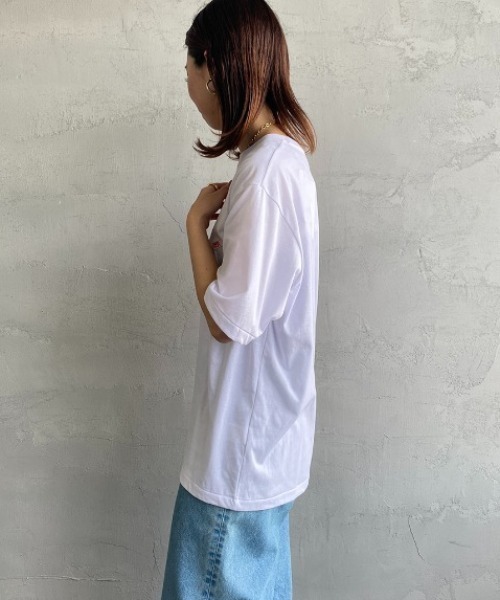 DANTON（ダントン）の「[DANTON/ダントン] ワンポイントロゴ ショートスリーブTシャツ（Tシャツ/カットソー・レディース・ホワイト/ブラック・S/M/L/XL）」の21枚目の写真