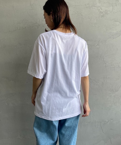 DANTON（ダントン）の「[DANTON/ダントン] ワンポイントロゴ ショートスリーブTシャツ（Tシャツ/カットソー・レディース・ホワイト/ブラック・S/M/L/XL）」の22枚目の写真