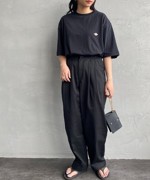 DANTON（ダントン）の「[DANTON/ダントン] ワンポイントロゴ ショートスリーブTシャツ（Tシャツ/カットソー・レディース・ホワイト/ブラック・S/M/L/XL）」の6枚目の写真