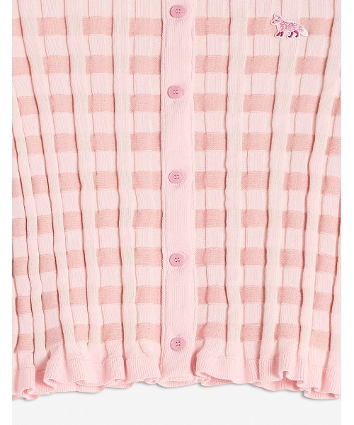 メゾンキツネ　カーディガン ピンク　23ss チラックス フォックスパッチ kiw00528kt1036p626_3.jpg